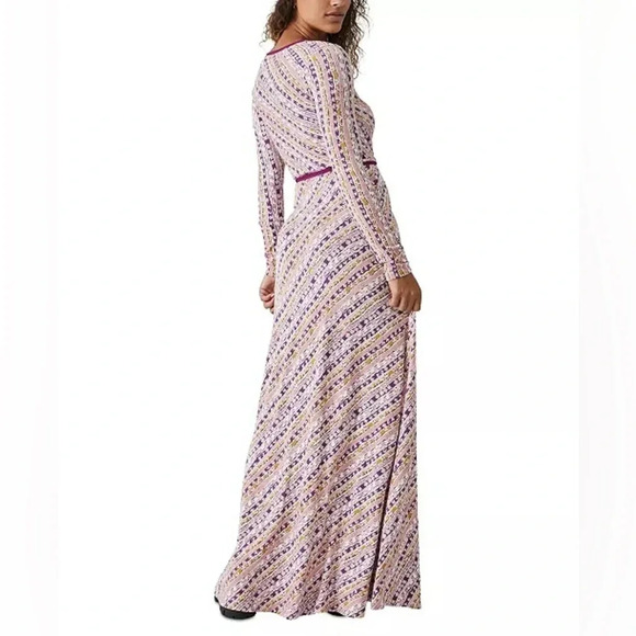 FREE PEOPLE Phoebe Maxi Dress in Peach Combo - Picture 5 of 11